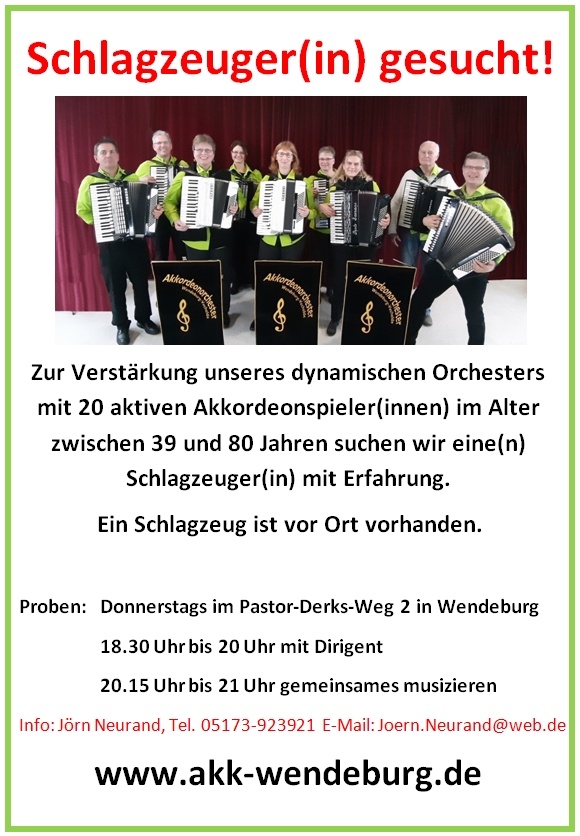 Flyer Schlagzeuger gesucht 2020