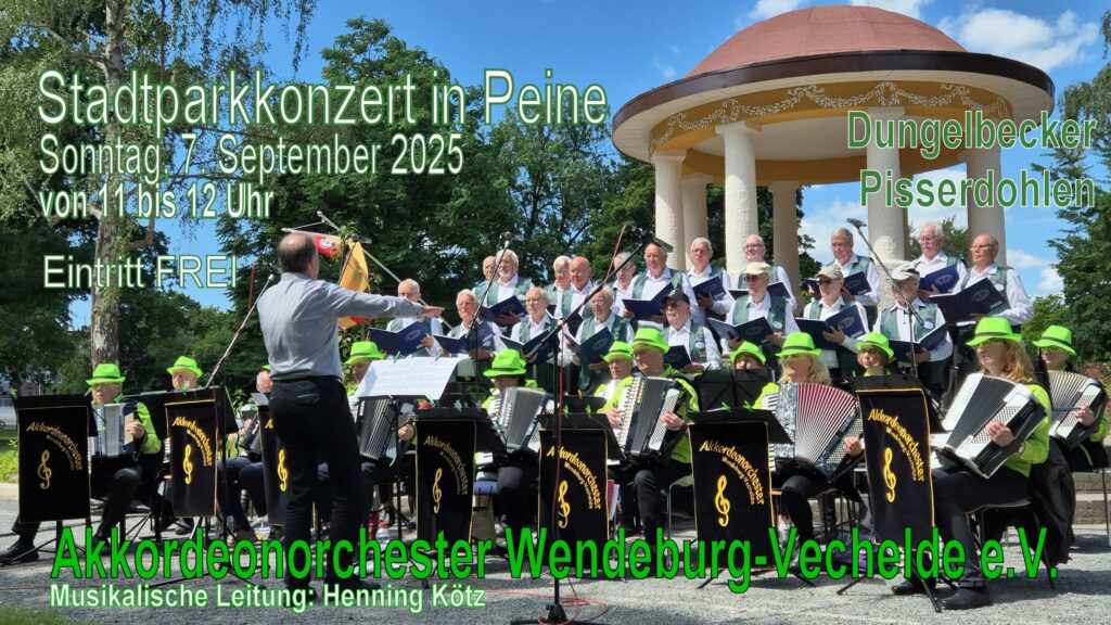 Plakat für das Peiner Stadtparkkonzert am 7. September 2025