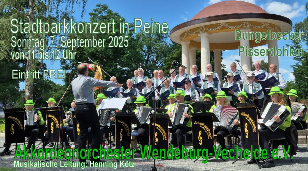 Plakat für das Peiner Stadtparkkonzert am 7. September 2025